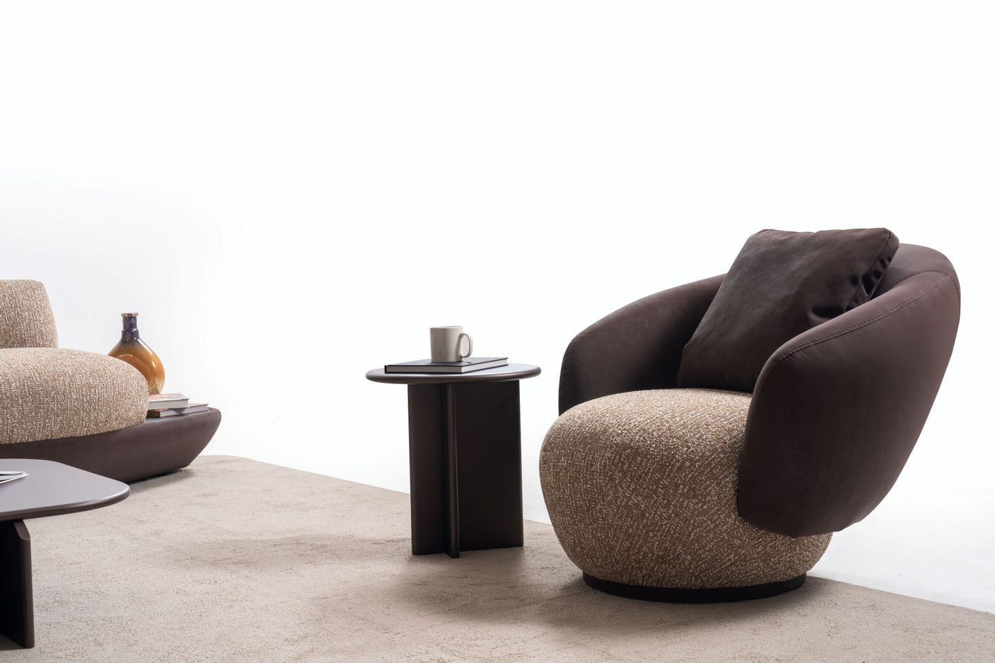 Elanor Luxury Curved Sofa Collection – Modern Designer Fabric Sofa Set