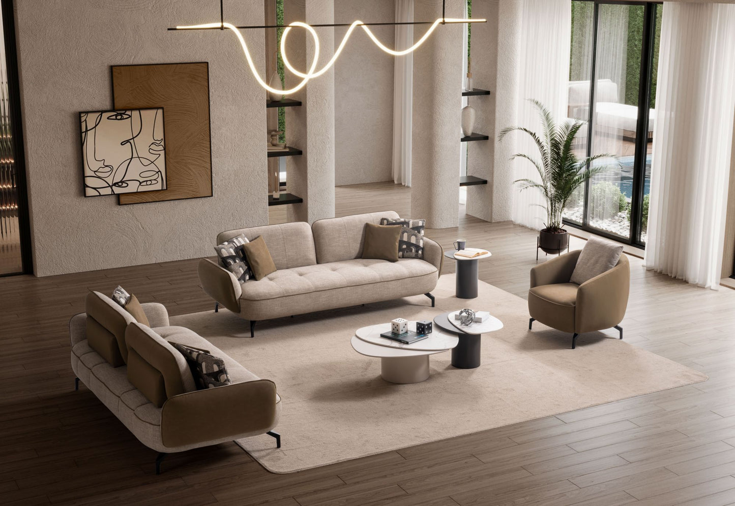 Zen Modern Luxury Sofa Set – Minimalist Living Room Furniture Collection