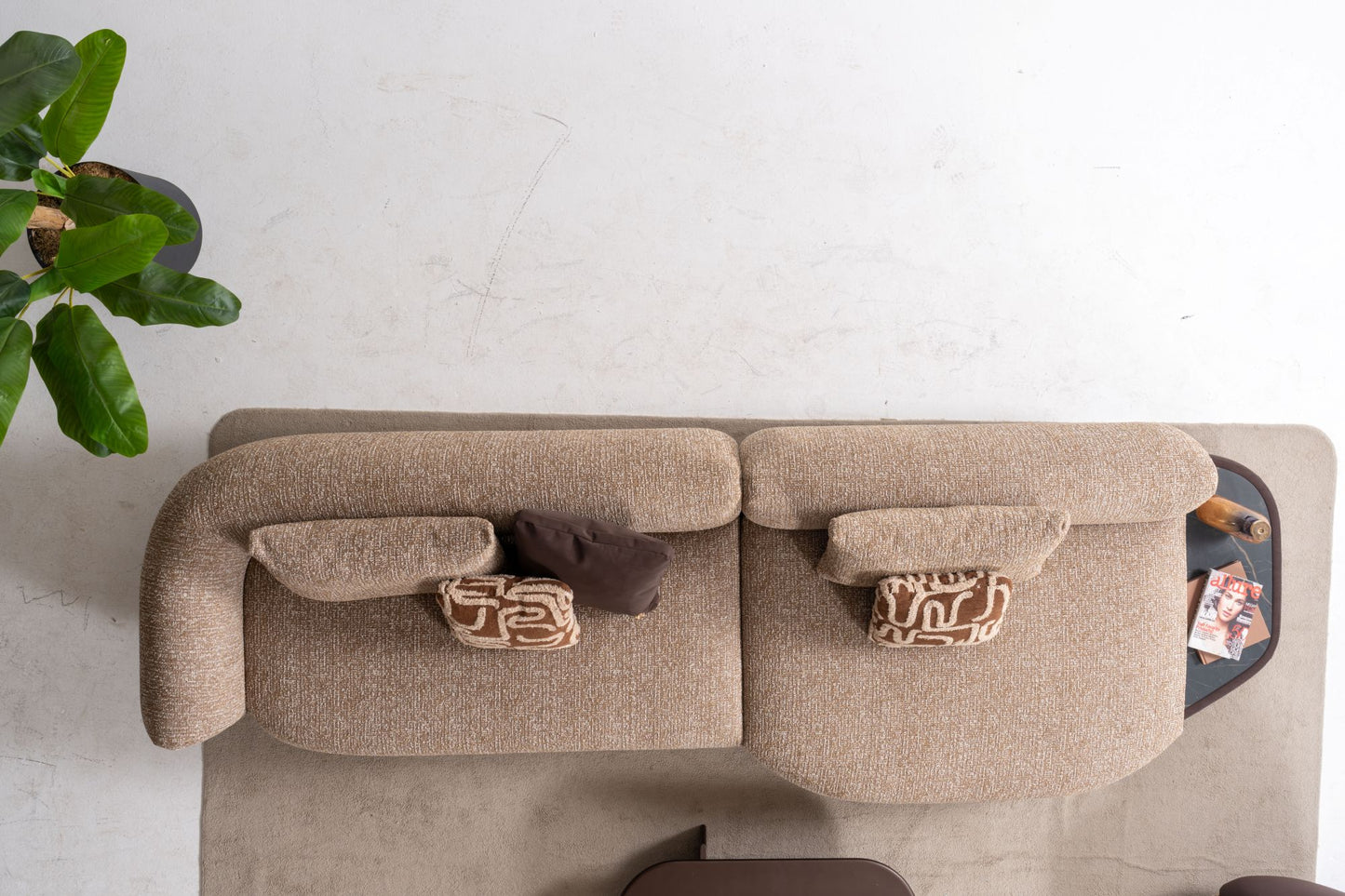 Elanor Luxury Curved Sofa Collection – Modern Designer Fabric Sofa Set