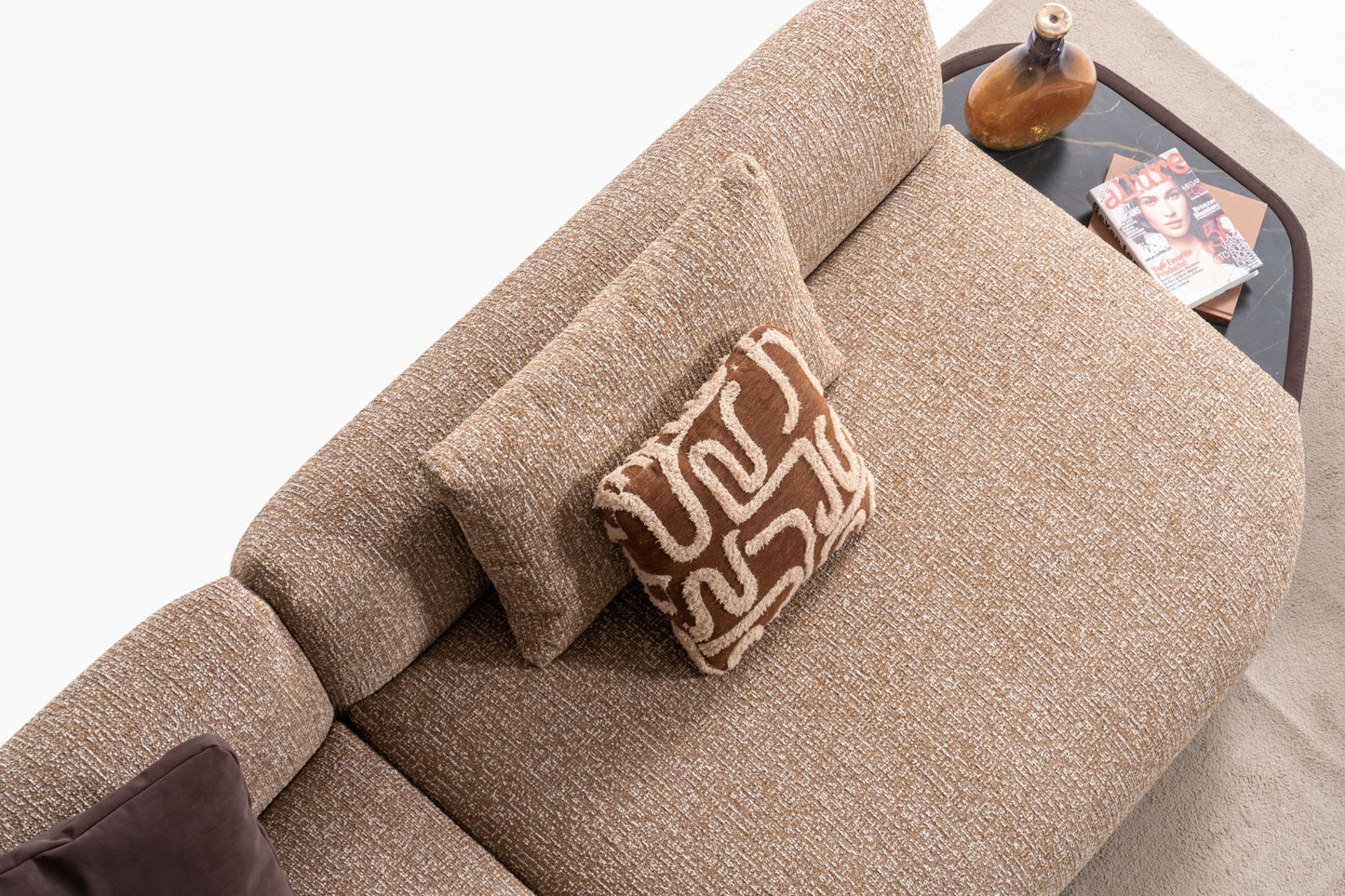 Elanor Luxury Curved Sofa Collection – Modern Designer Fabric Sofa Set