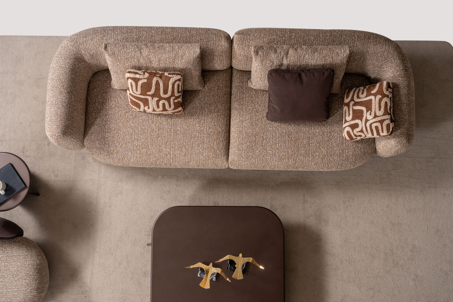 Elanor Luxury Curved Sofa Collection – Modern Designer Fabric Sofa Set