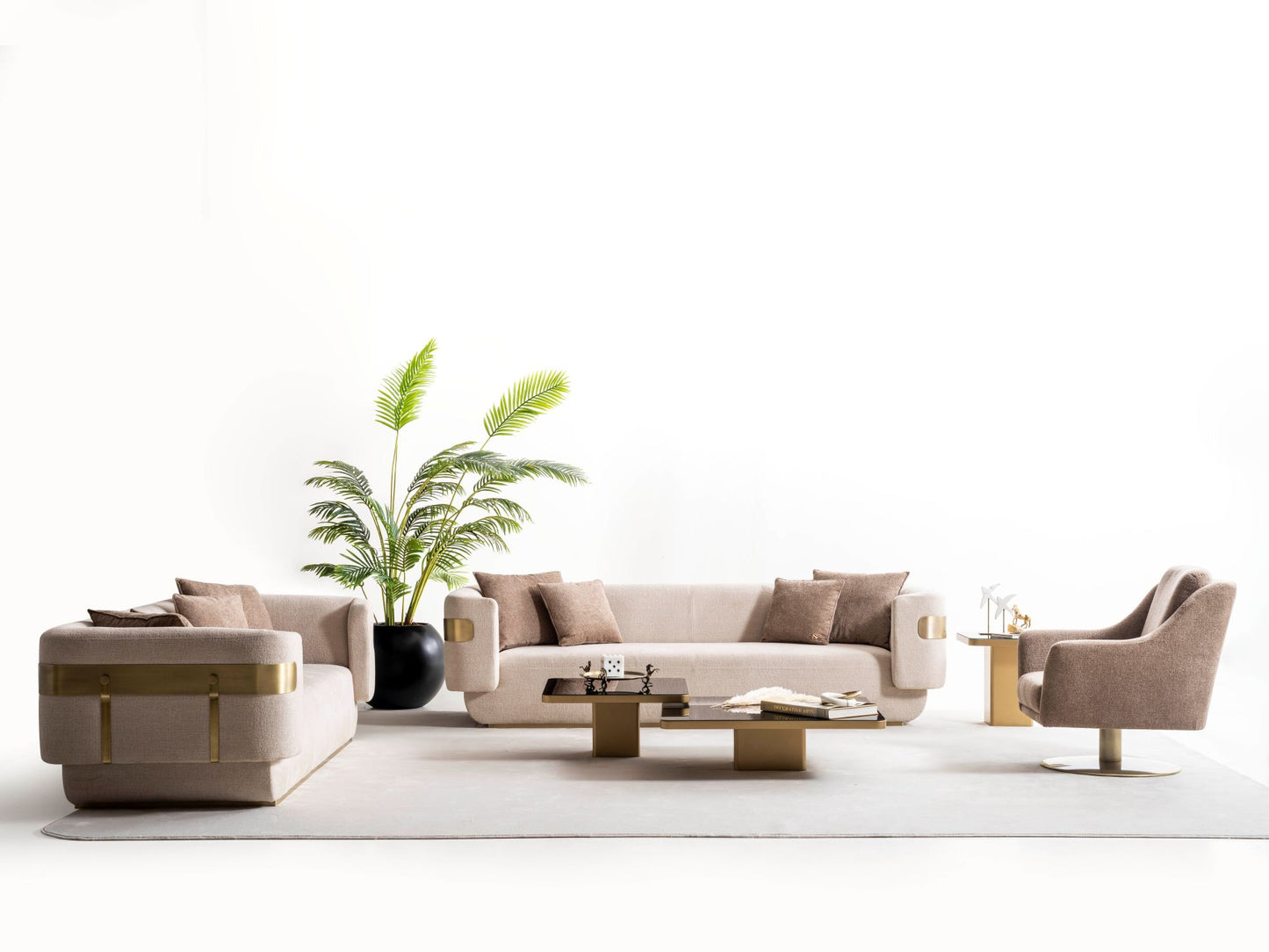 Reina Luxe Sofa Collection – Contemporary Glamour Living Room Set