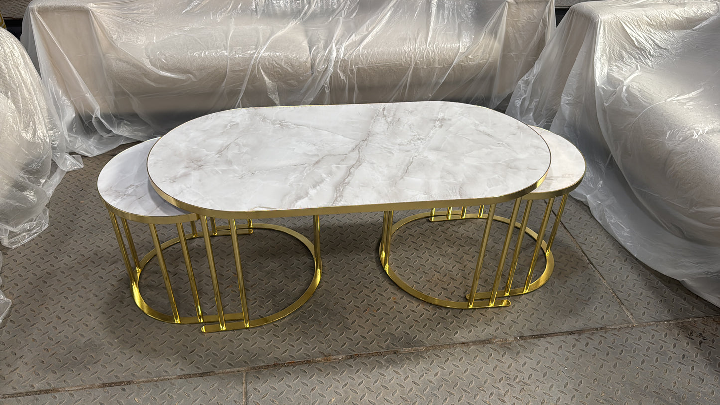 Luxor (3+3+1+1) Girne 03 , Oval Ceramic Table Set (3)
