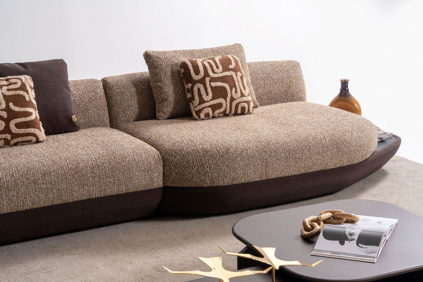 Elanor Luxury Curved Sofa Collection – Modern Designer Fabric Sofa Set