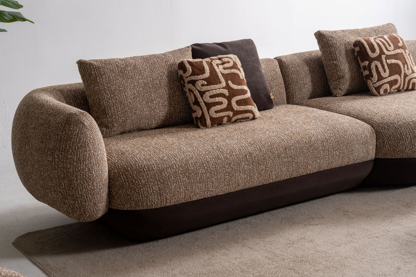 Elanor Luxury Curved Sofa Collection – Modern Designer Fabric Sofa Set