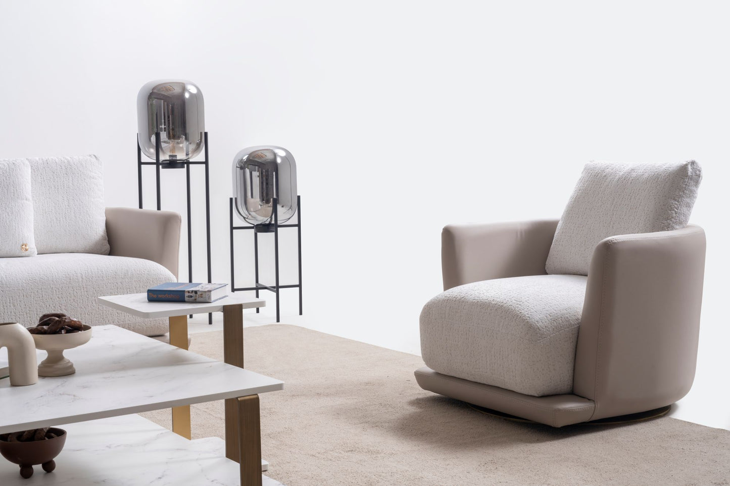 Tiffany Cloud Luxe Sofa Collection – Contemporary Bouclé Living Room Set