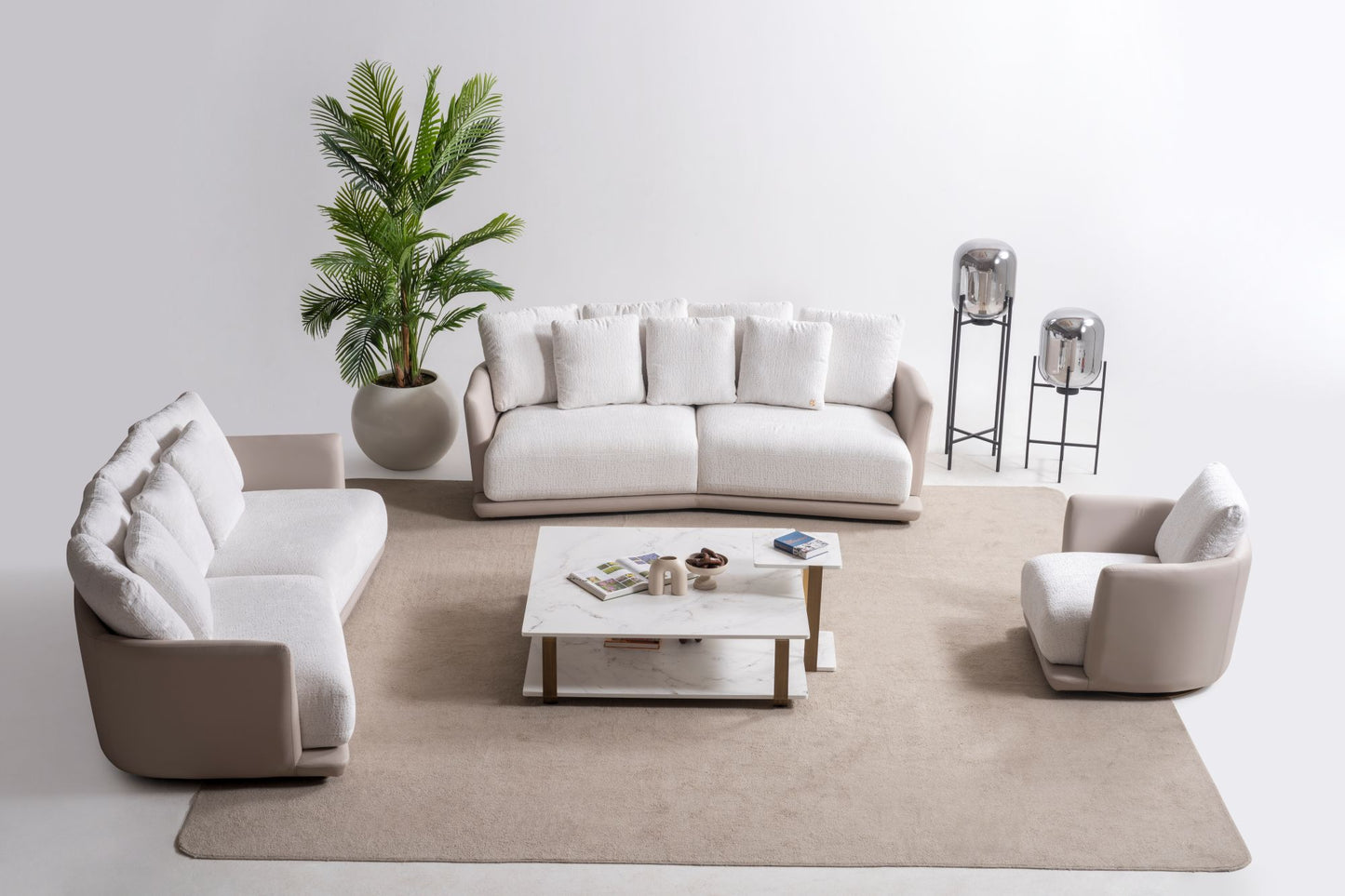 Tiffany Cloud Luxe Sofa Collection – Contemporary Bouclé Living Room Set
