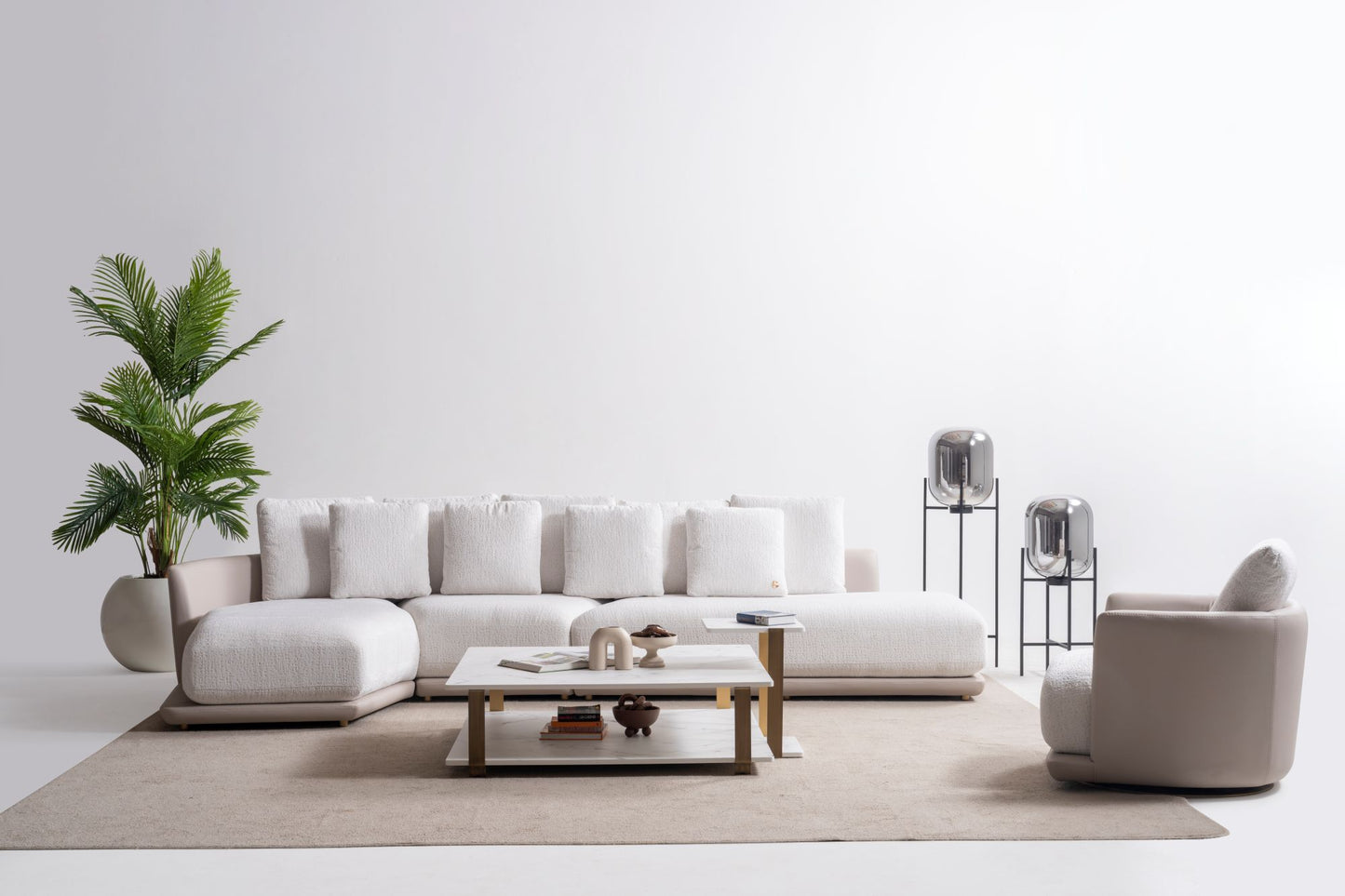 Tiffany Cloud Luxe Sofa Collection – Contemporary Bouclé Living Room Set