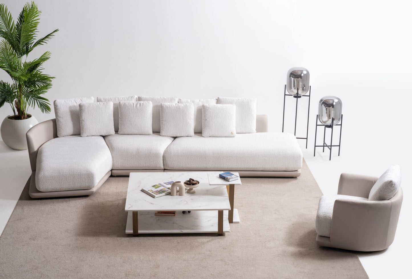 Tiffany Cloud Luxe Sofa Collection – Contemporary Bouclé Living Room Set